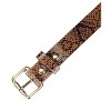 INSPIRE CHIC Women's Slim Thin Snakeskin Embossed Faux Leather Skinny Belts Waistband - 2 of 4