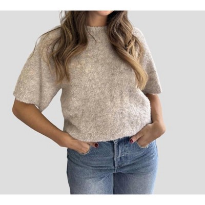 Women's Jude Boucle Knit Short Sleeve Top - Things Between