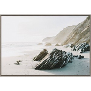 33" x 23" Salerno by Krista Broadway: Amanti Art Framed Canvas, Seascape Print - 1 of 4