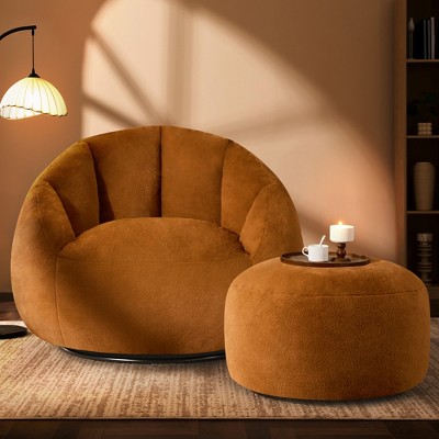 Gericco 47" Giant Bean Bag Chair for Adults - Comfy Plush Shell Soft Accent Chair, Oversized Cozy Lounge Floor Sofa Reading Chair