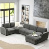 119" 6-Seat Chenille U-Shaped Sectional Sofa with Oversized Chaise Lounge, Deep Wide Seats, and Dual Cup Holders - 2 of 4