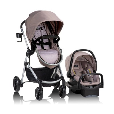 Evenflo Pivot Modular Travel System with Stroller & SafeMax Infant Car Seat - Sandstone