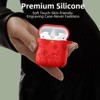 BONGEEK for AirPod Case 2nd 1st Generation Case Cover, Flower Engraved Full Protective Case Soft Silicone Pattern LED Visible, Red - 4 of 4