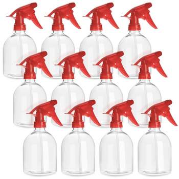 Juvale 12 Pack Empty Plastic Spray Bottles, 16oz/500ml Red Refillable Containers Trigger Sprayers for Plant, Cleaning Supplies