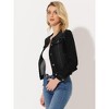 INSPIRE CHIC Women's Button Down Collarless Long Sleeve Jean Jackets - 2 of 4