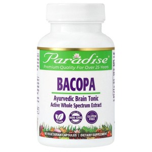 Paradise Herbs Bacopa, 60 Vegetarian Capsules (250 mg per Capsule) - 1 of 3