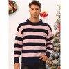 Lars Amadeus Men's Color Block Round Neck Pullover Stripe Knit Sweater - 2 of 4