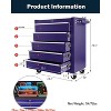 5-Drawer Rolling Tool Chest, Tool Cabinet w/Drawers & Brake Casters, Tool Box w/ Wheels for Garage, Workshop, Warehouse - 2 of 4