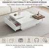 Vynxaria Movable Top Coffee Table, Modern Square Wood Coffee Table with High Gloss finish, 4 Hidden Storage Drawers for Living Room - 4 of 4