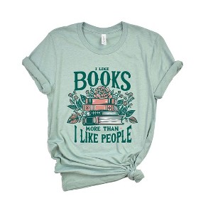 Simply Sage Market Women's I Like Books More Than People Short Sleeve Graphic Tee - 1 of 4