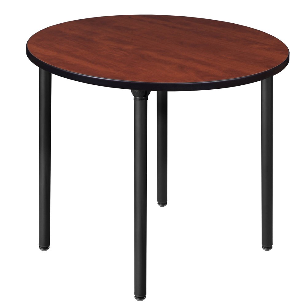 Photos - Dining Table 36" Medium Kee Round Breakroom Table with Folding Legs Cherry/Black - Rege