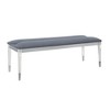 TiramisuBest Gray Acacia Wood Dining Bench, 60" Industrial Entryway Bench with Metal Legs, Rustic Farmhouse Table Seating, Water Resistant - 3 of 4