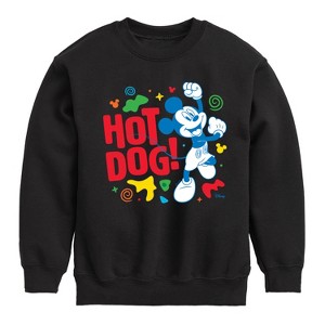 Boys' - Disney - Hot Dog Mickey Graphic Long Sleeve Fleece Sweatshirt - 1 of 4