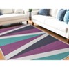 Ivory Purple and Green Geometric Power Loom Area Rug - 2 of 4