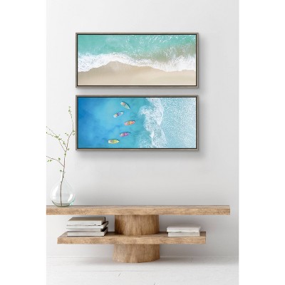 Ocean Beach Fantasy 18" x 40" Gray Canvas Print with Polystyrene Frame