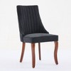 Kumasinova Upholstered Dining Chairs Set of 2– High Back Kitchen Chairs with Rayon Cloth Flocking & Wood Curved Legs, Comfortable Dining Room Chairs - 3 of 4