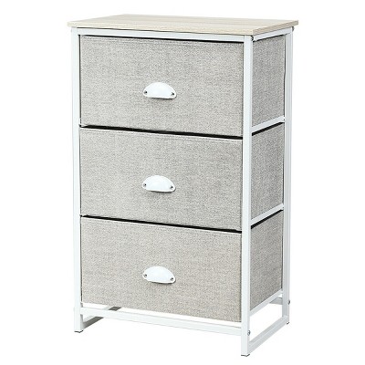 Costway 3 Drawer Nightstand Side Table Storage Tower Dresser Chest Home ...