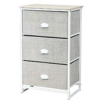 Costway 3 Drawers Nightstand Side Table Storage Tower Dresser Chest ...