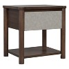 Sapphtopaz Wood Nightstand Set of 2 with Drawer Farmhouse Bedside Table with Open Bottom Shelf & Round Leg Night Stand for Bedroom, Living Room - 2 of 4