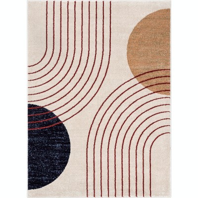 Well Woven Omaha Collection Laslow Modern Rainbow Area Rug - for Living Room, Bedroom, Hallways, and Kitchen