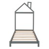 NicBex Twin Platform Bed Frame with House-Shaped Headboard for Boys and Girls,Solid Wood Slats Support,Easy Assembly,No Box Spring Needed,Gray - 4 of 4