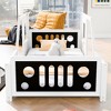 TIRAMISUBEST Twin/Full Size Classic Car-Shaped Platform Bed with Wheels, Wooden Car Bed Floor Bed with Headboard for Kids - 3 of 4