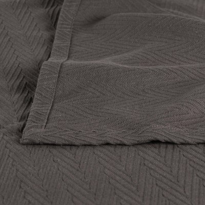 King Size Charcoal Gray Cotton Reversible Blanket