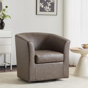Christopher Knight Home Jackson Contemporary Faux Leather Upholstered Swivel Club Chair - 1 of 4