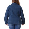 Agnes Orinda Women's Plus Size Denim Classic Button-Up Solid Color Jean Jackets - image 4 of 4