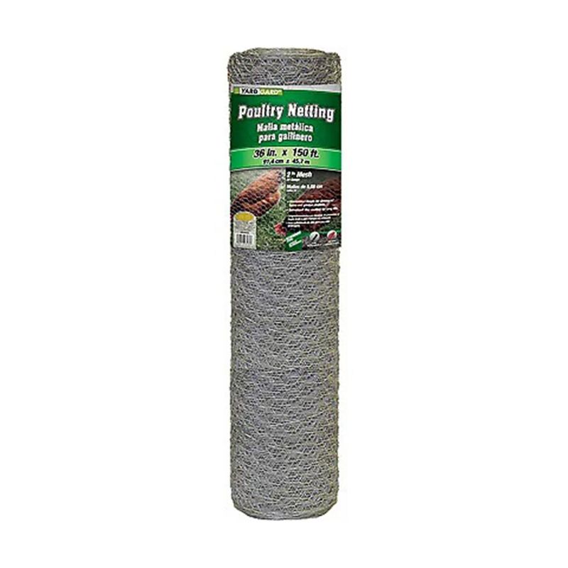 YARD GARD Galvanized Hexagonal Poultry Netting with 2 Inch Mesh Size and Silver Finished for Garden and Poultry Habitat Supplies, Silver, 1 of 7