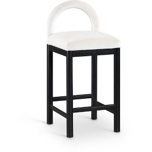 Meridian Furniture,Conrad Cream Velvet Counter Stool - 1 of 4