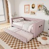 Whisen Twin Size Upholstered Velvet Tufted Daybed with Trundle - 3 of 4