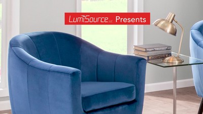 Beige Barrel Accent Chair with Wood Legs