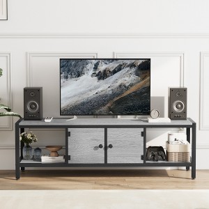 75" TV-Compatible 65" TV Stand | Entertainment Center with Adjustable Legs | TV Console with Open Shelves & Doors for Living Room & Entryway - 1 of 4