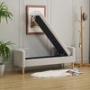 Bella Depot 65.35"W Corduroy Storage Bench with Armrests and Two bolster Pillows for Living Room, Entryway and Bedroom - 4 of 4