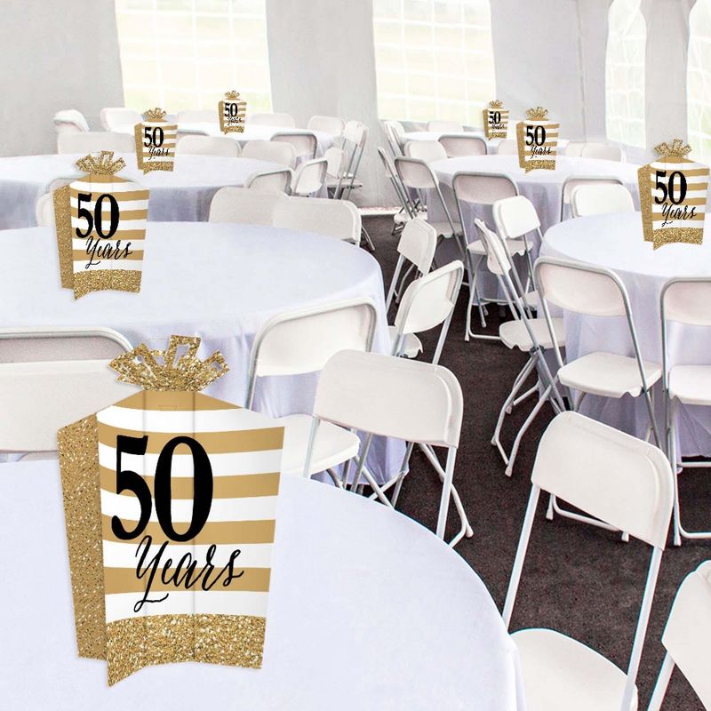 Big Dot of Happiness We Still Do - 50th Wedding Anniversary - Table Decorations - Anniversary Party Fold and Flare Centerpieces - 10 Count, 5 of 8