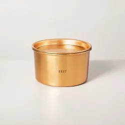 20oz Zest Lidded Metal Multi-Wick Candle Brass Finish - Hearth & Hand™ with Magnolia
