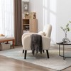 Accent Chair with 4 Anti Slip Foot Pads, Black Painting, Cushion, Wood Frame Modern Tufted Single Reading Sofa Armchair for Office, Bedroom - 3 of 4