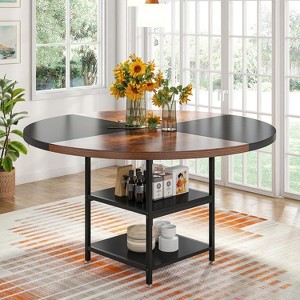 Okak Rustic Wood Square/Round Dining Table with Thick Top & Sturdy Base,Minimalist Kitchen Dinner Table for Dining Room,Breakfast Nook - 1 of 4