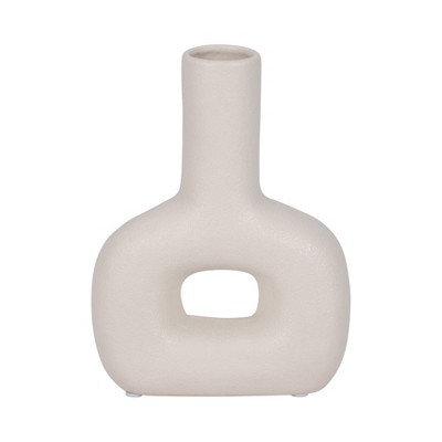 Sagebrook Home 8" Dolomite Open Cut-Out Vase Contemporary Abstract Table