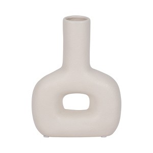 Sagebrook Home 8" Dolomite Open Cut-Out Vase Contemporary Abstract Table - 1 of 4