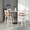 Costway Set of 4 Swivel Bar Stools 30.5'' Pub Height Dining Bar Chairs Cream\Black - 2 of 4