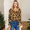 Anna-Kaci Women's V-Neck Leopard Print Sweater with Cutout Detail - 2 of 4