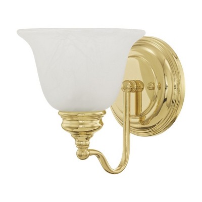 Essex Polished Brass Jelly Jar Vanity Light, 7.5" High