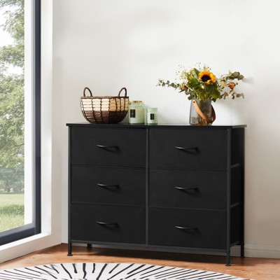 NicBex 6 Drawer Dresser for Bedroom,Wide Modern Dresser TV Stand with Metal Frame and Wooden Top for Living Room,Hallway