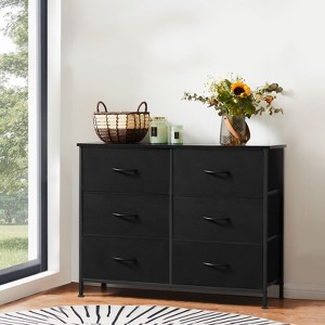 NicBex 6 Drawer Dresser for Bedroom,Wide Modern Dresser TV Stand with Metal Frame and Wooden Top for Living Room,Hallway - 1 of 4