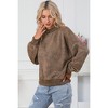 Amaryllis Women's Oversized Velour Sweatshirt Long-Sleeve Pullover Relaxed Fit Cozy Everyday Casual Lounge Top - 2 of 4