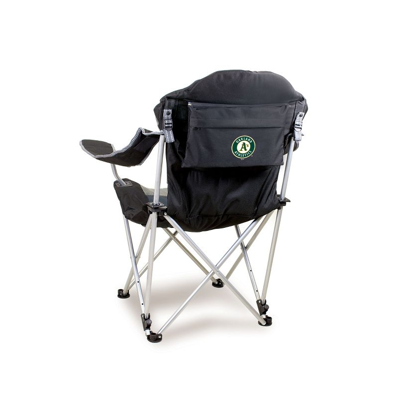 MLB Oakland Athletics Reclining Camp Chair - Black with Gray Accents, 1 of 4
