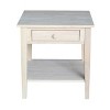 Spencer End Table - International Concepts: Solid Wood, Unfinished, with Storage Drawer & Shelf - image 3 of 4