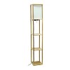 Floor Lamp Etagere Organizer Storage Shelf with 2 USB Charging Ports and Linen Shade - Simple Designs - 3 of 4